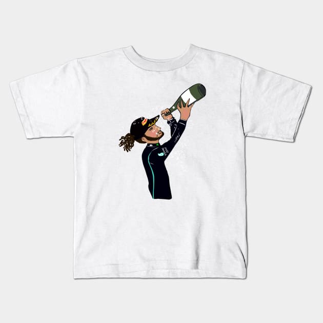 Lewis Hamilton Kids T-Shirt by cutedrivers